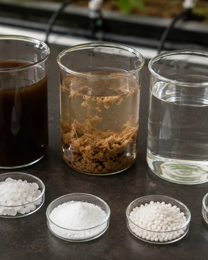 Bench-scale compatibility test with irrigation water and humic product samples