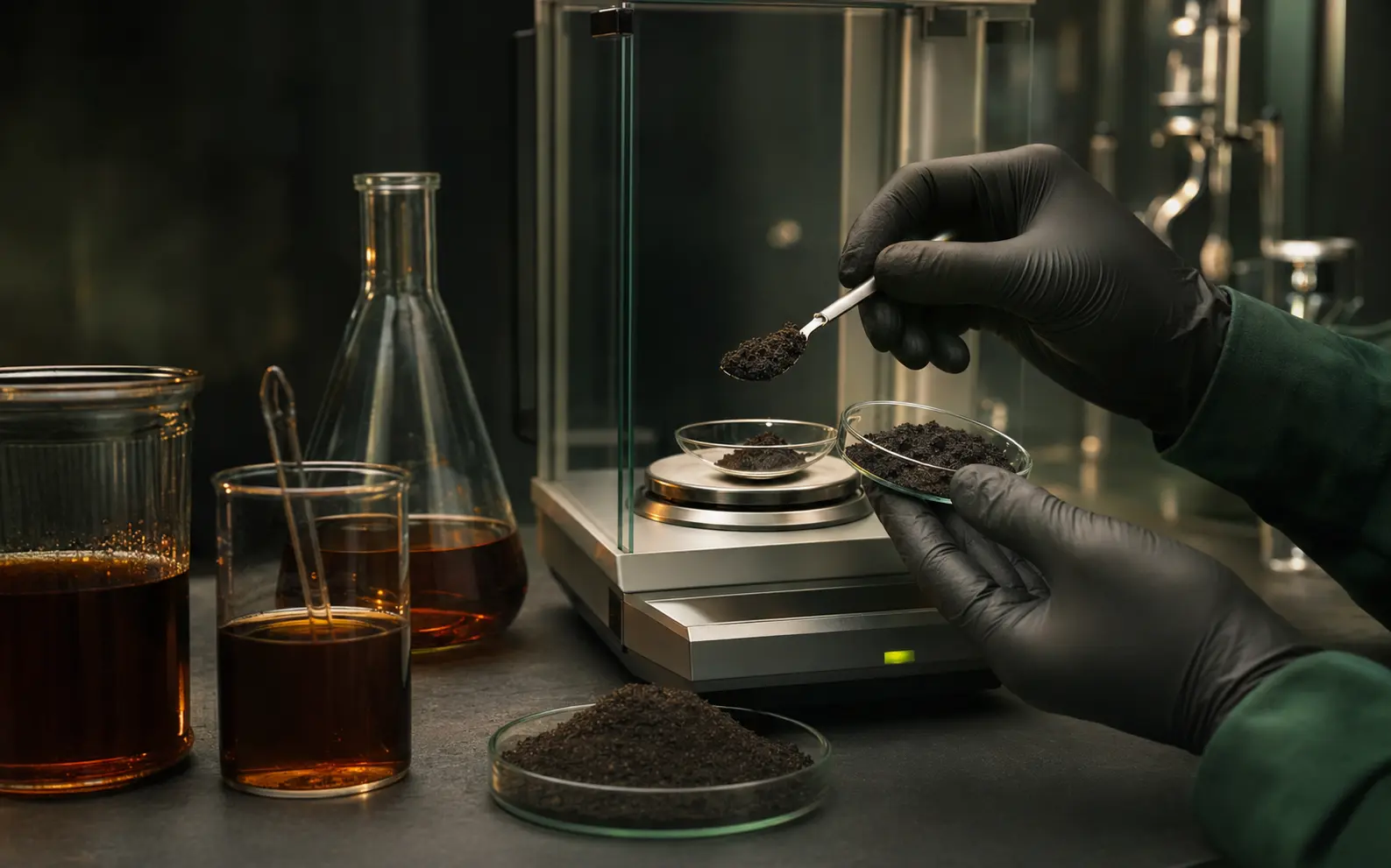 Laboratory control of humic product samples